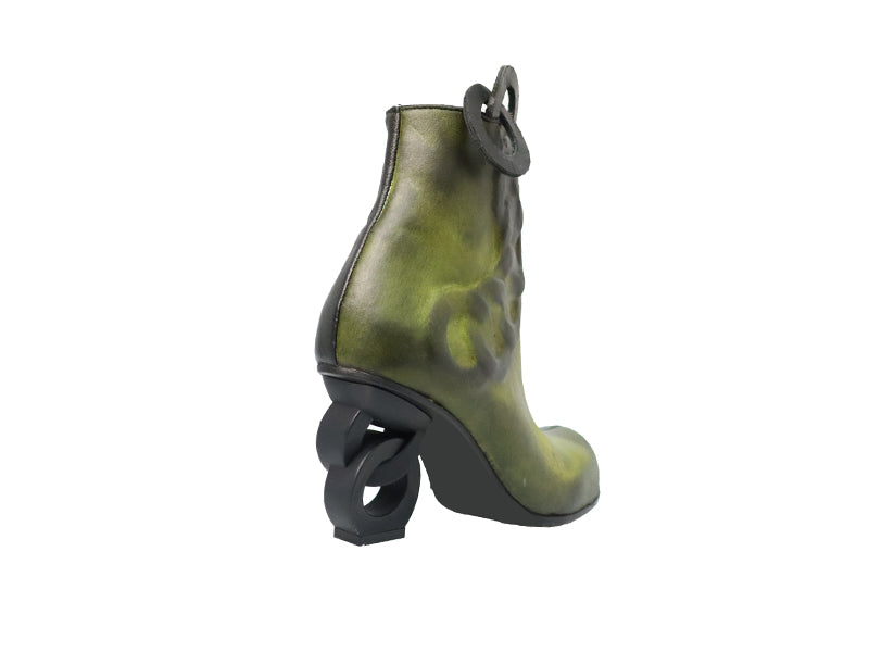 Papucei Ladies Olive Leather Ankle Boots - Dudes Boutique