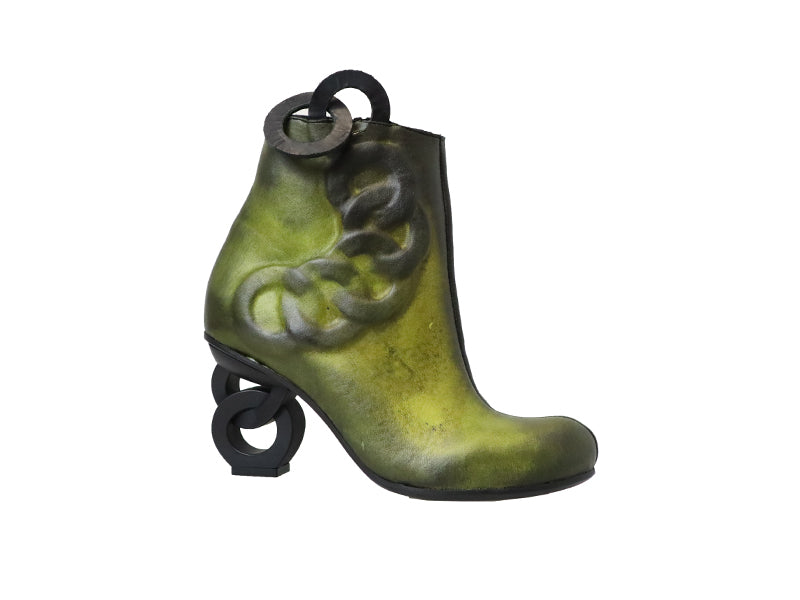 Papucei Ladies Olive Leather Ankle Boots - Dudes Boutique