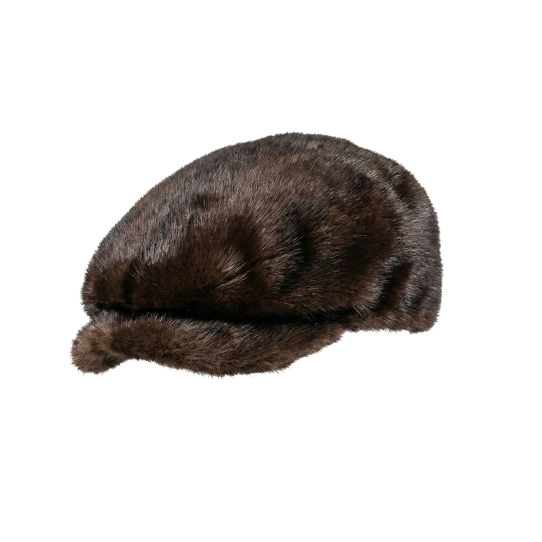 Kashani Brown Full Mink Herringbone Cap