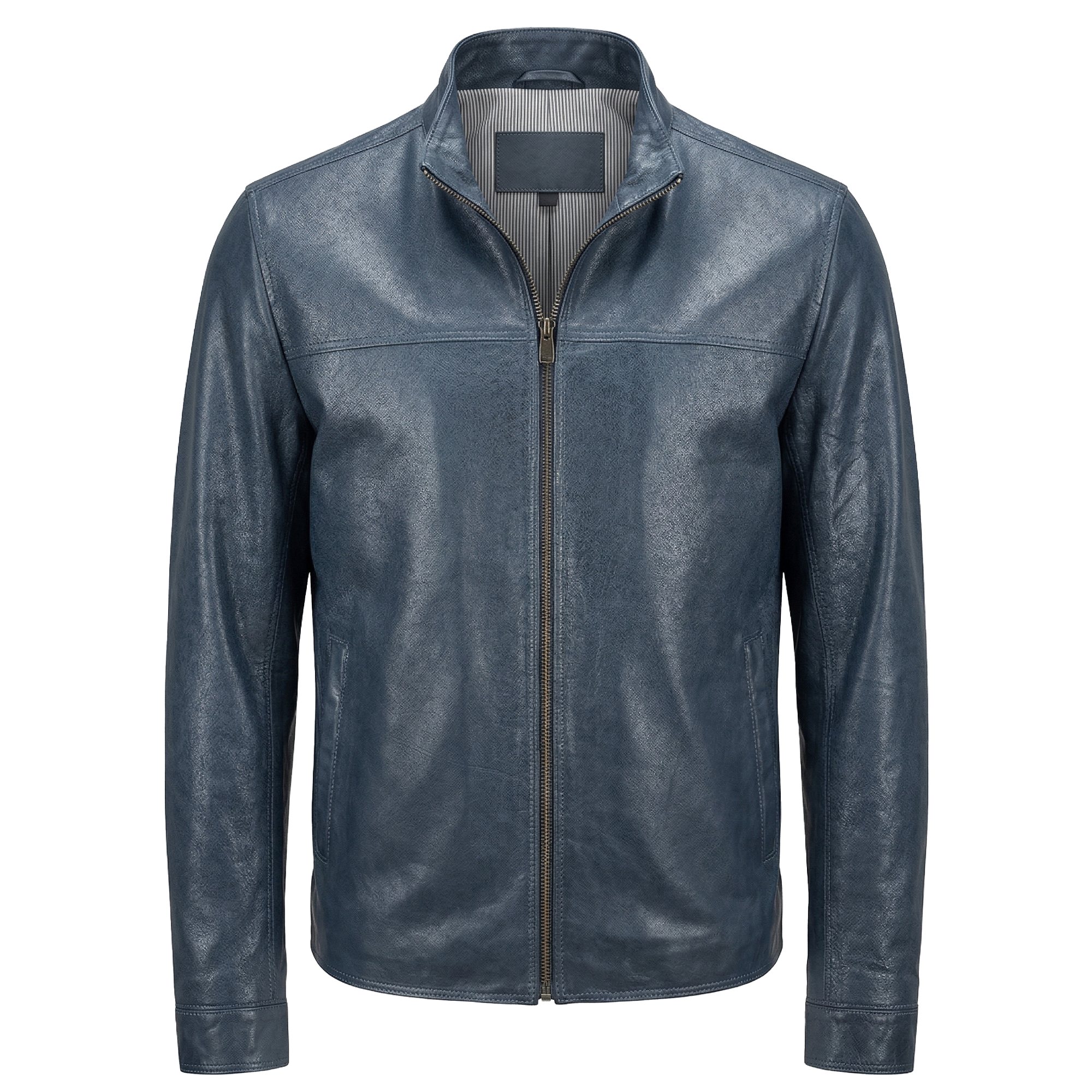 Kashani Dark Blue Lightweight Leather Jacket