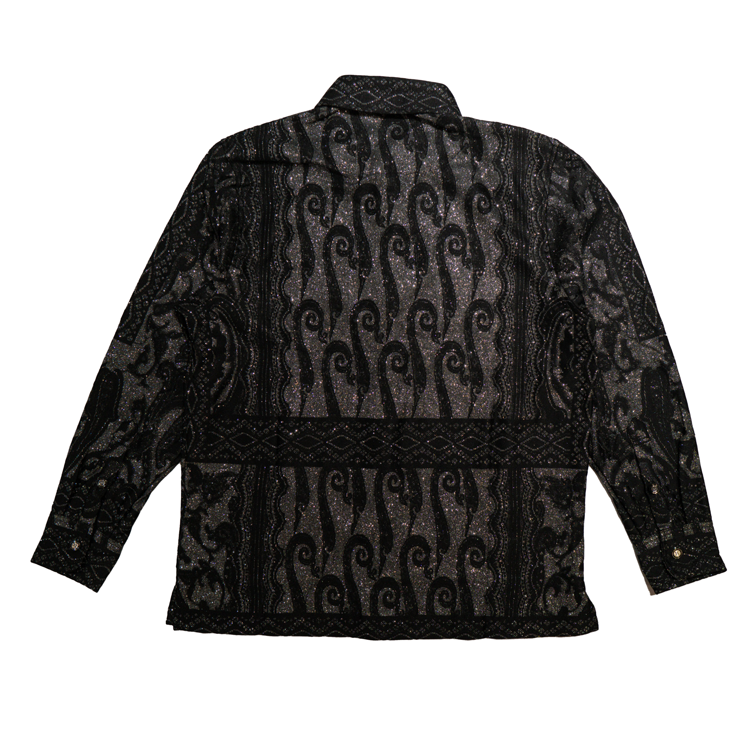 Prestige Black / Silver Paisley Swirl Button Up Shirt - Dudes Boutique