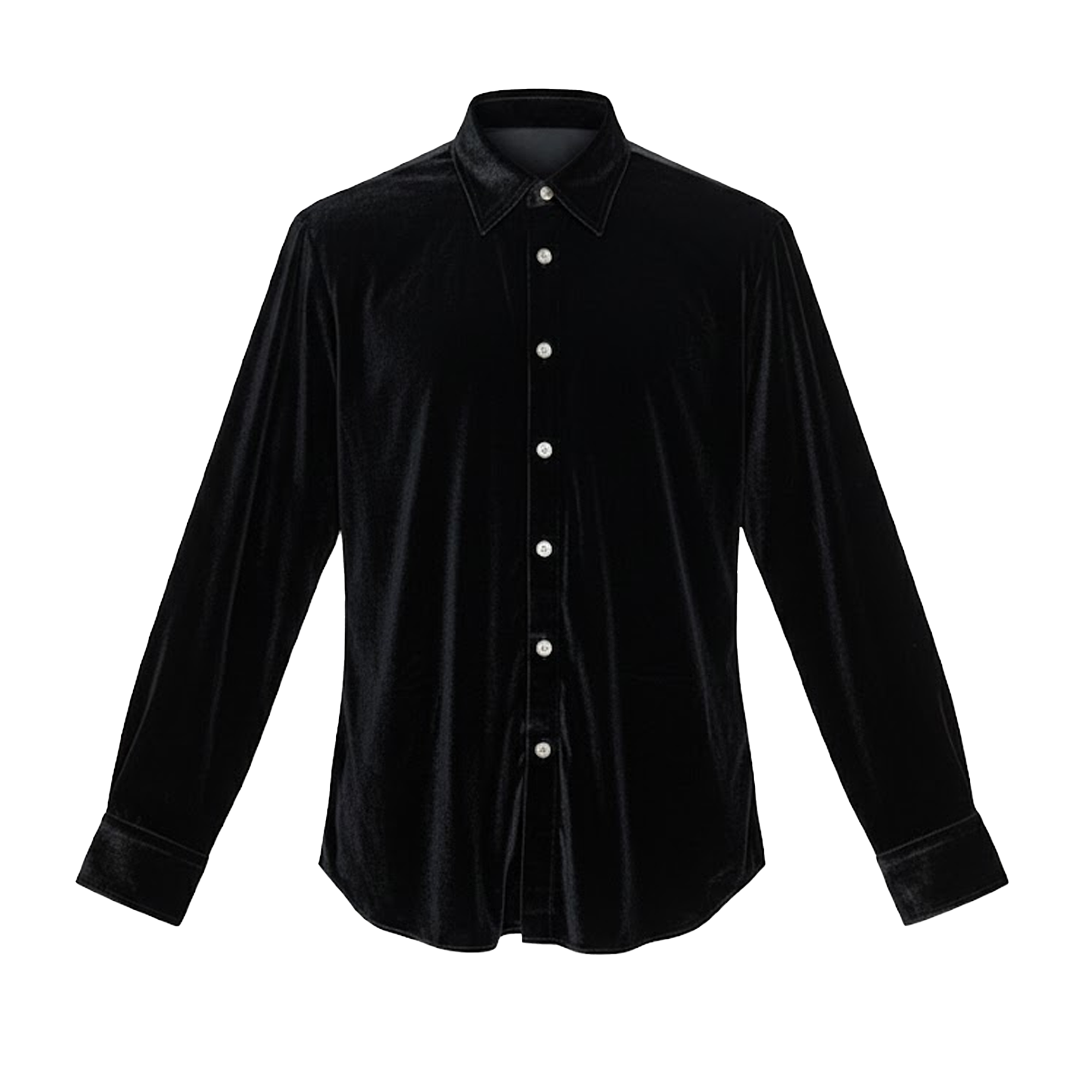 Lorenzzo Franco Black Velvet Button Up Shirt