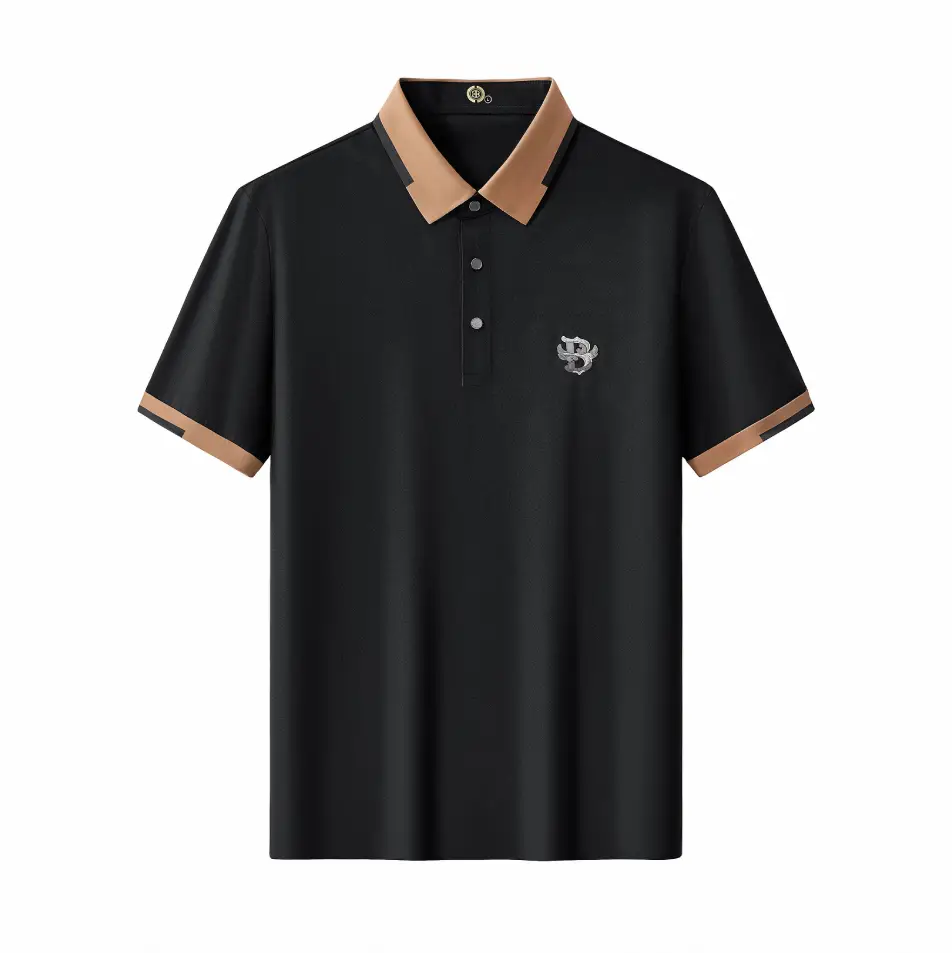 Contrast Trim Performance Polo - El Baron BLACK