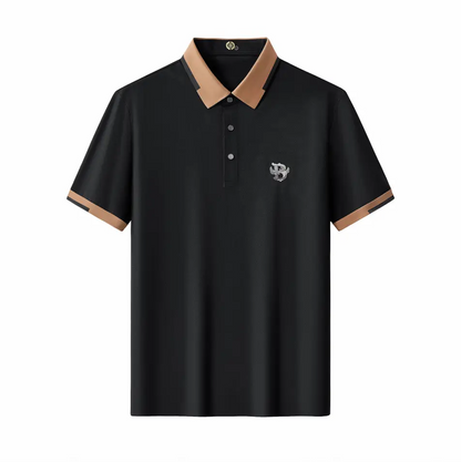 Contrast Trim Performance Polo - El Baron BLACK