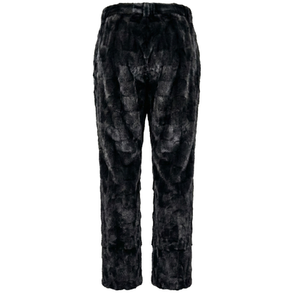 Kashani Men's Black Diamond Cut Mink Fur Pants