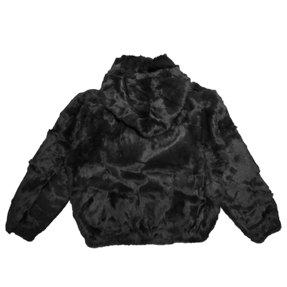 Winter Fur Women's Black Bomber Rabbit Fur Coat - Dudes Boutique