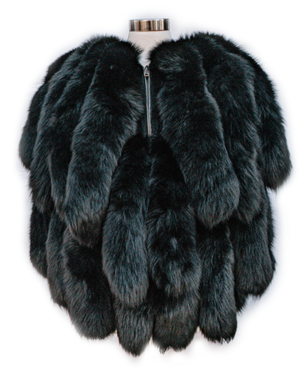 Kashani Women's Black All Over Fox Tails Fur Poncho - Dudes Boutique