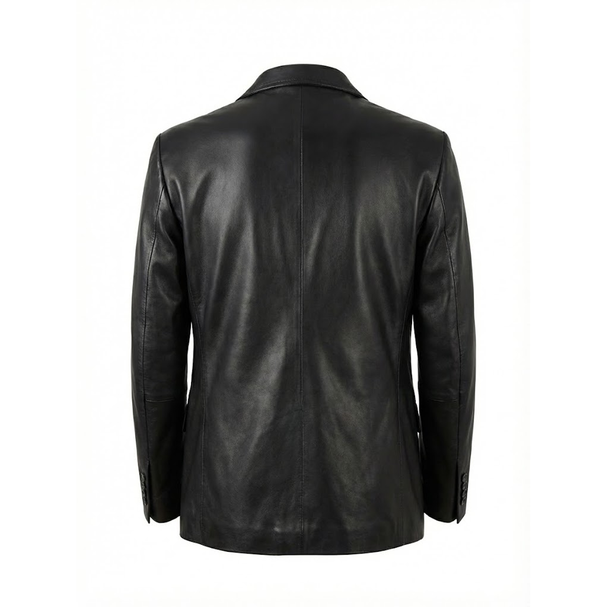 Kashani Black Hand Stitch Lambskin Leather Blazer