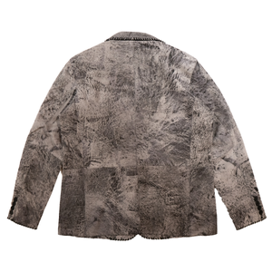 Kashani Grey Distressed Suede Lambskin Leather Blazer - Dudes Boutique