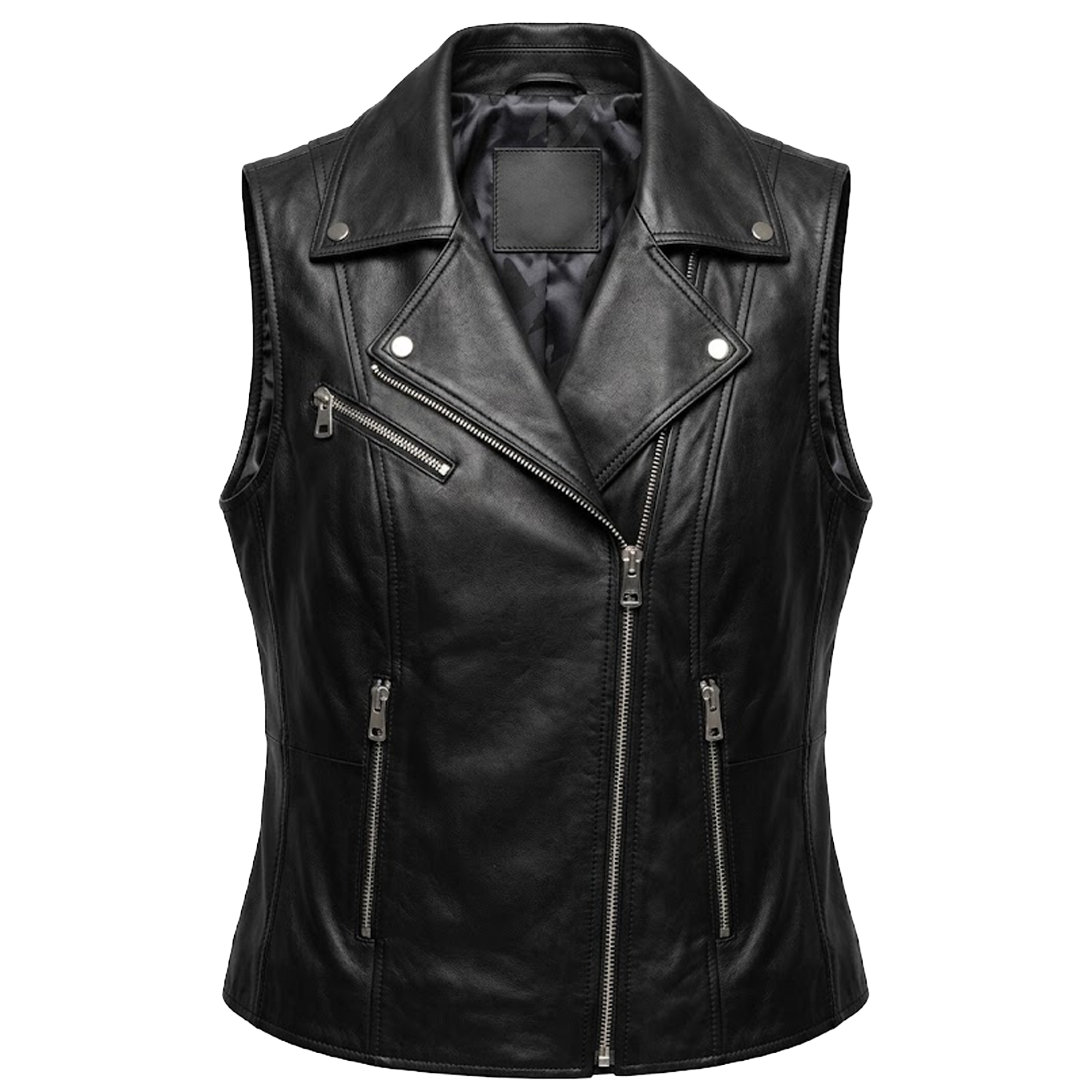 Kashani Women's Black Lambskin Leather Vest