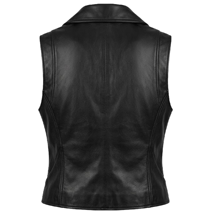 Kashani Women's Black Lambskin Leather Vest