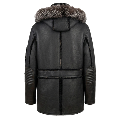 Kashani Black Arctic Raider Shearling Coat