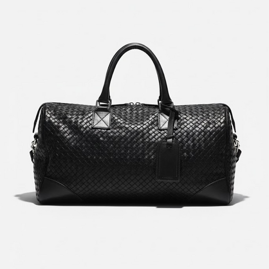 Mauritius Ryan Black Handwoven Weekender Bag