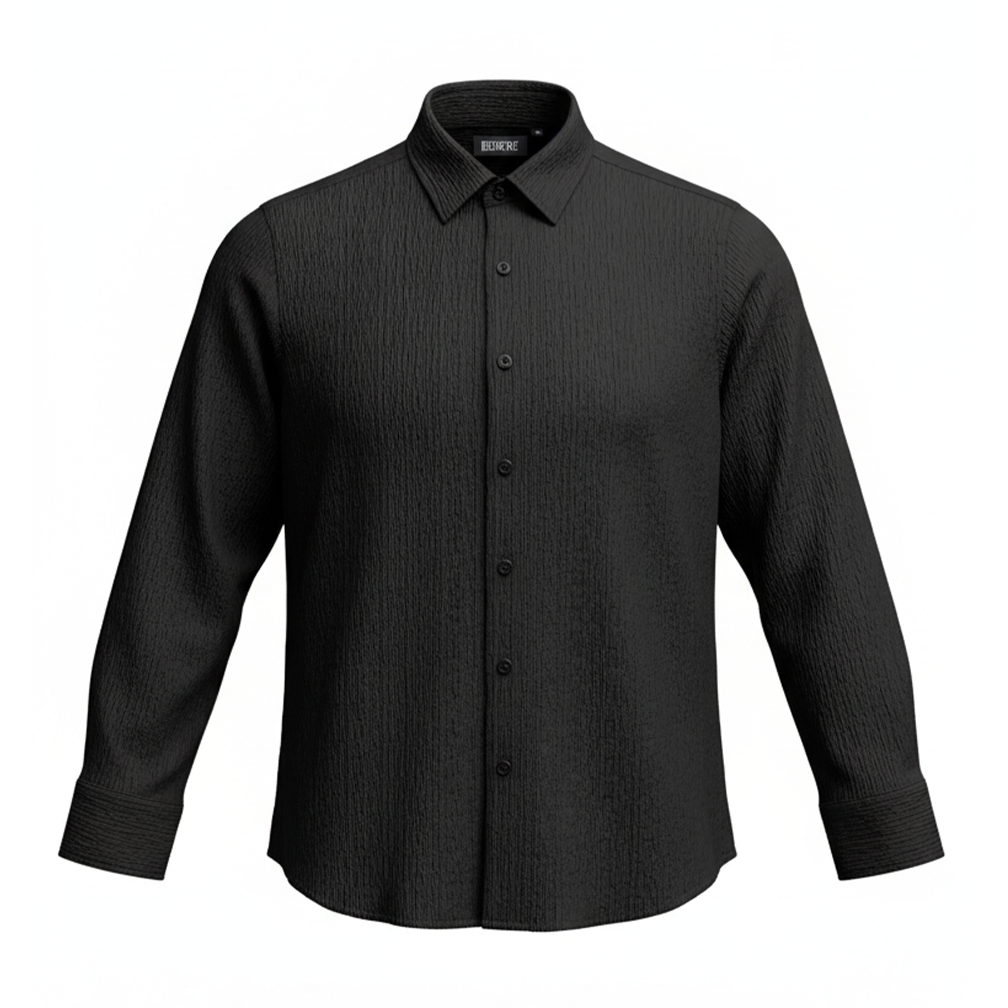 Bespoke Black Stretchy Button Up Shirt