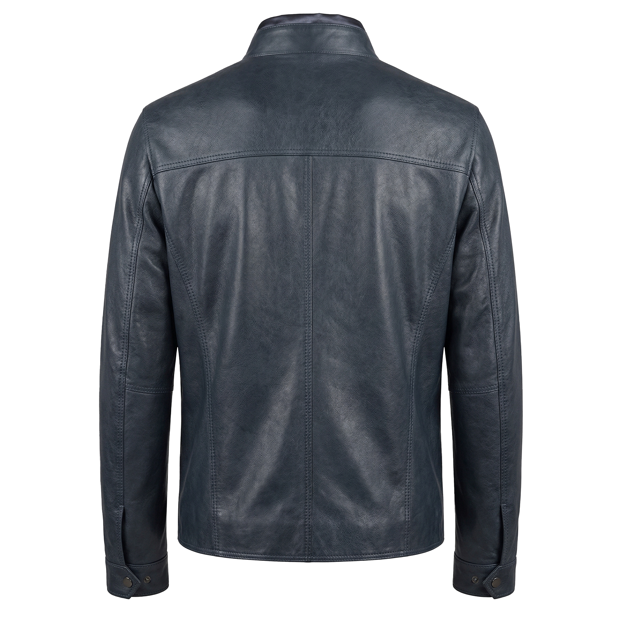 Kashani Dark Blue Lightweight Leather Jacket