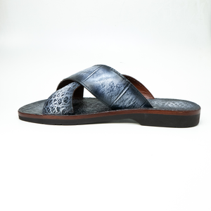 Marco Di Milano Elio Hand Painted Newspaper All Over Alligator Sandals - Dudes Boutique