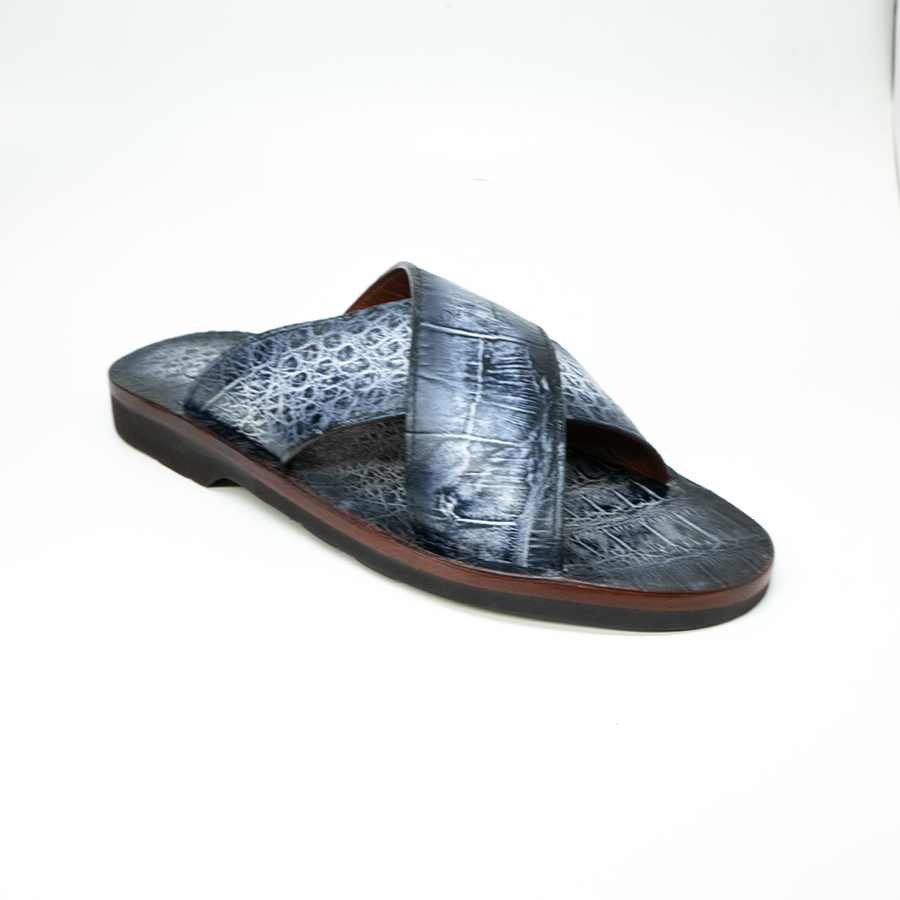 Marco Di Milano Elio Hand Painted Newspaper All Over Alligator Sandals - Dudes Boutique