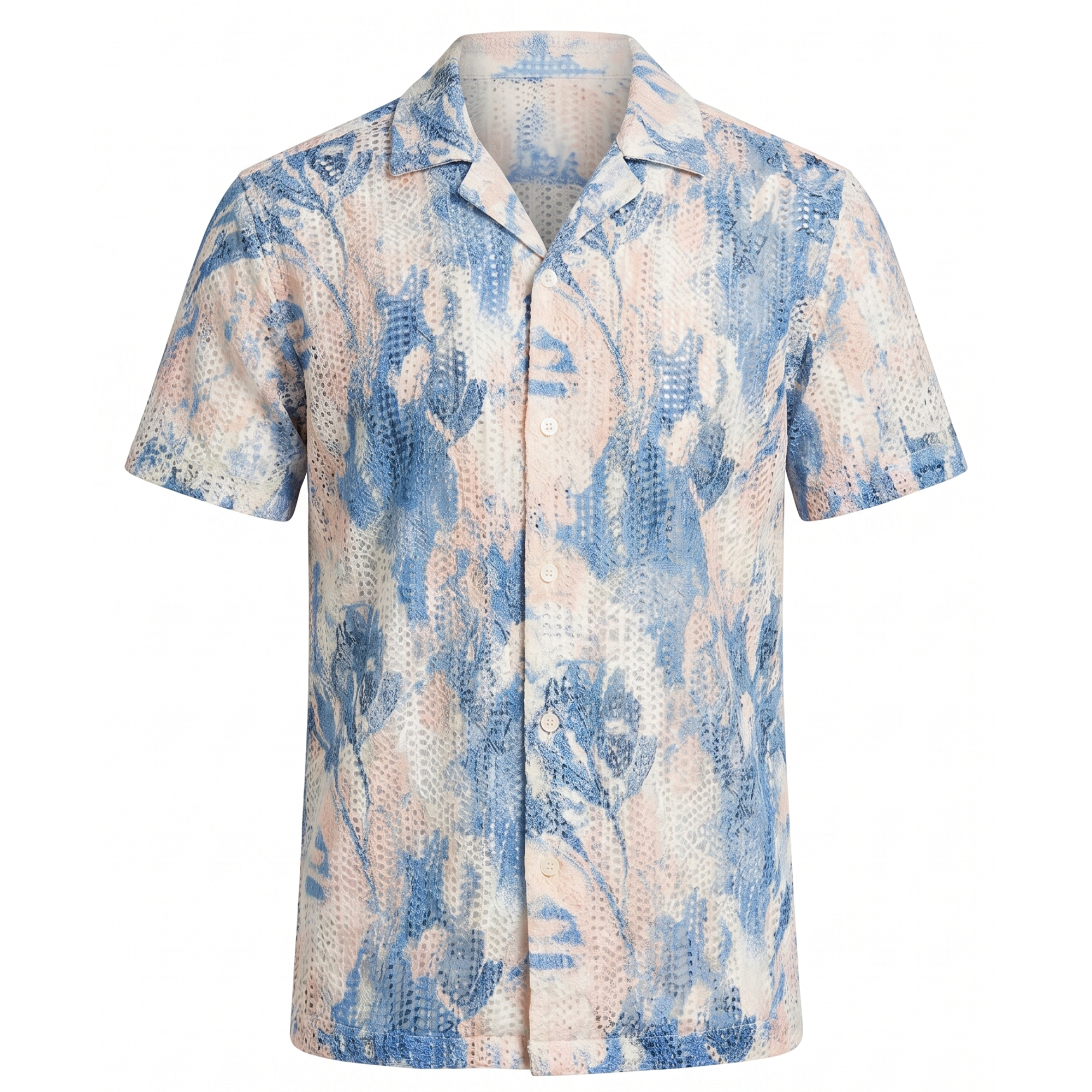 Suslo Couture Blue Lace Shirt