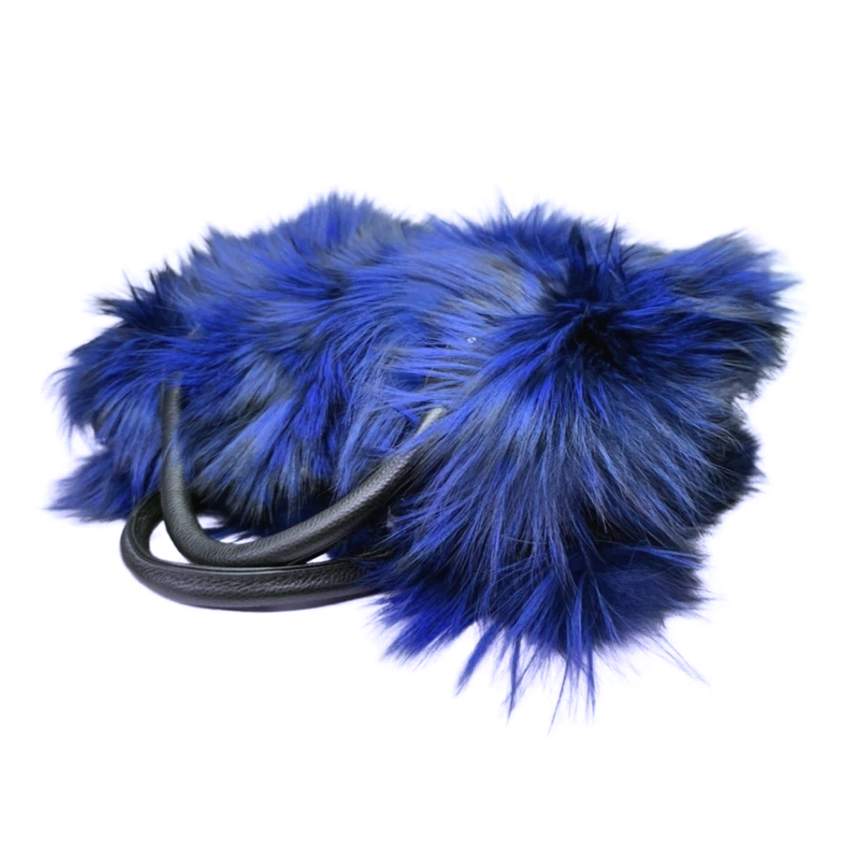 Volare ladies blue fox fur handbag