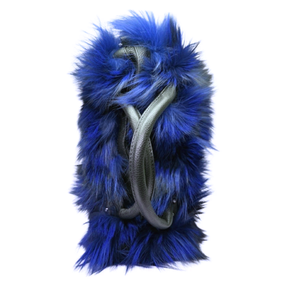 Volare ladies blue fox fur handbag