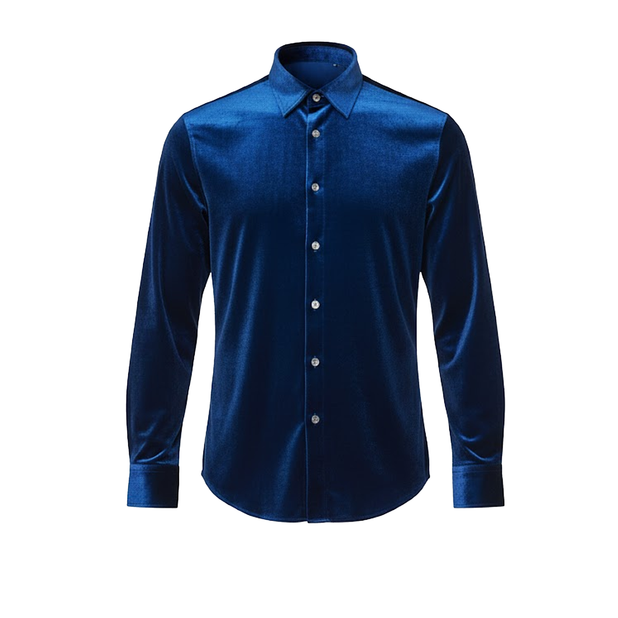 Lorenzzo Franco Blue Velvet Button Up Shirt
