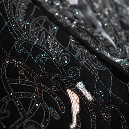 Kashani black velvet embroidered Hyper Crystal blazer
