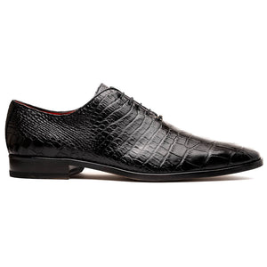 Marco Di Milano Bono Black Alligator Wholecut Oxford Dress Shoes - Dudes Boutique