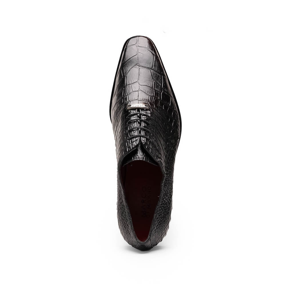 Marco Di Milano Bono Black Alligator Wholecut Oxford Dress Shoes - Dudes Boutique