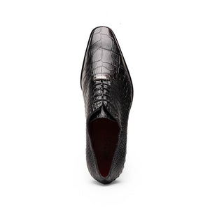 Marco Di Milano Bono Black Alligator Wholecut Oxford Dress Shoes - Dudes Boutique