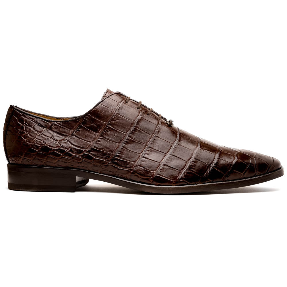 Marco Di Milano Bono Brown Alligator Wholecut Oxford Dress Shoes - Dudes Boutique