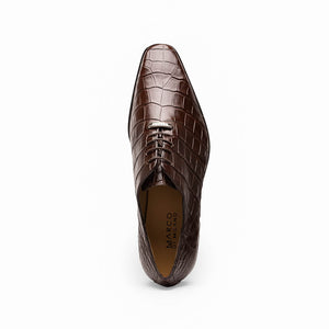 Marco Di Milano Bono Brown Alligator Wholecut Oxford Dress Shoes - Dudes Boutique