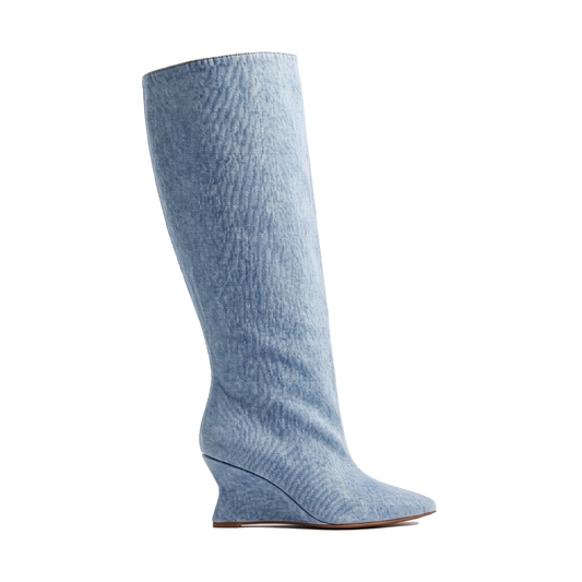 Azalea Wang Fervor Denim Tall Boot
