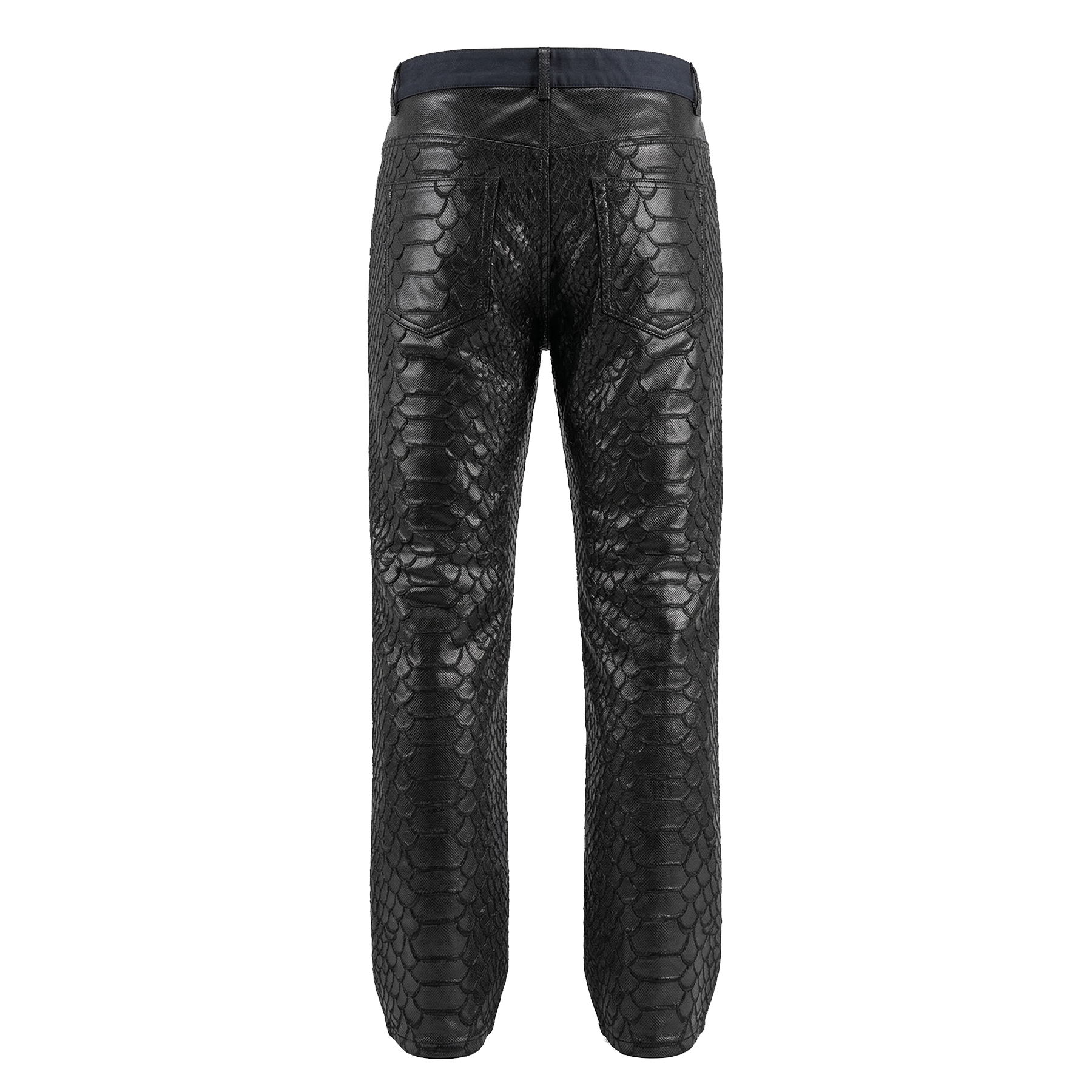 Waimea Black Embroidered Python Waxed Denim Jeans