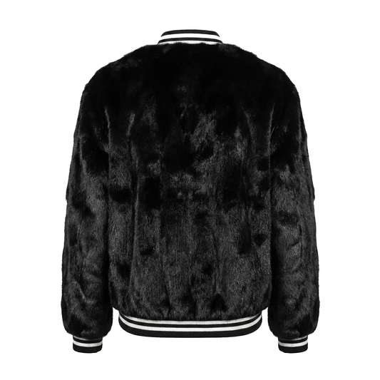 Kashani Men's Black Rabbit Baseball Jacket