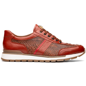 Marco Di Milano Brescia Antique Cognac Python & Calfskin Sneakers - Dudes Boutique