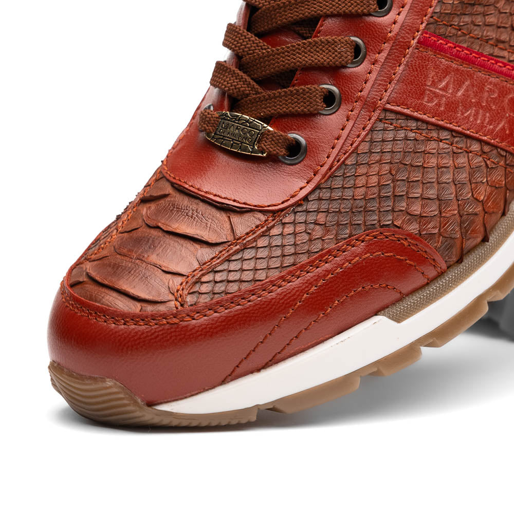 Marco Di Milano Brescia Antique Cognac Python & Calfskin Sneakers - Dudes Boutique