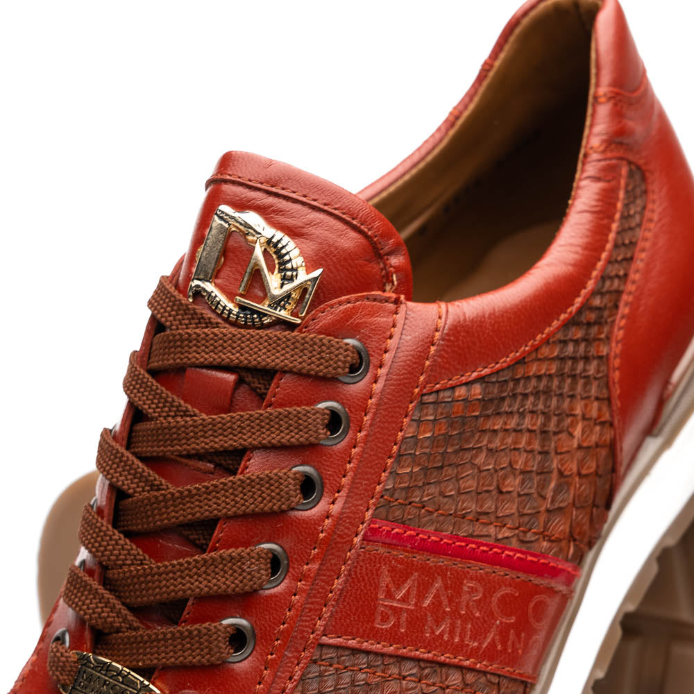 Marco Di Milano Brescia Antique Cognac Python & Calfskin Sneakers - Dudes Boutique