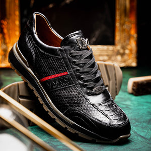 Marco Di Milano Brescia Black Python & Calfskin Sneakers - Dudes Boutique