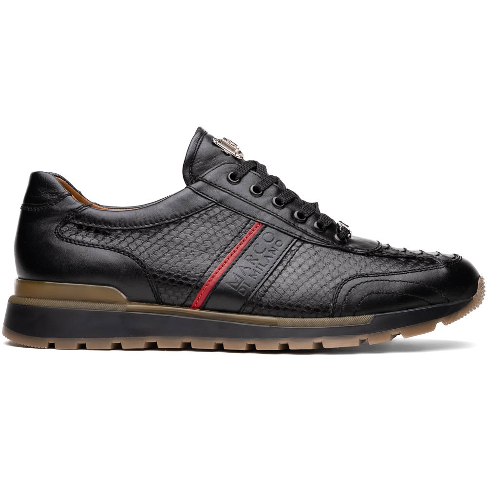 Marco Di Milano Brescia Black Python & Calfskin Sneakers - Dudes Boutique