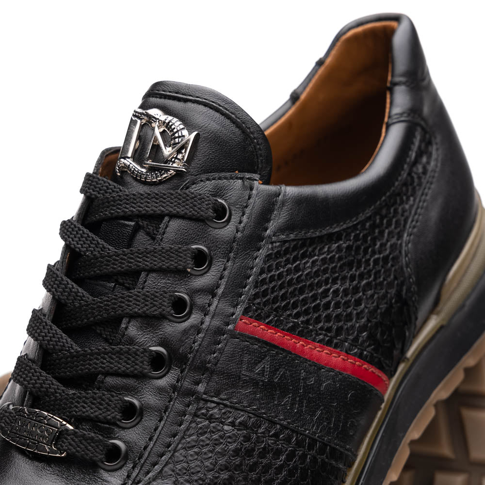 Marco Di Milano Brescia Black Python & Calfskin Sneakers - Dudes Boutique