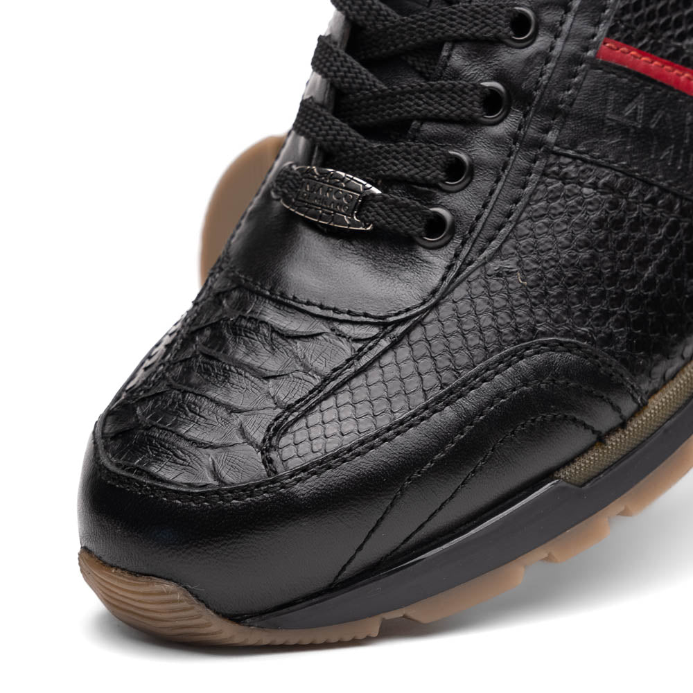 Marco Di Milano Brescia Black Python & Calfskin Sneakers - Dudes Boutique