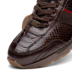 Marco Di Milano Brescia Brown Python & Calfskin Sneakers - Dudes Boutique