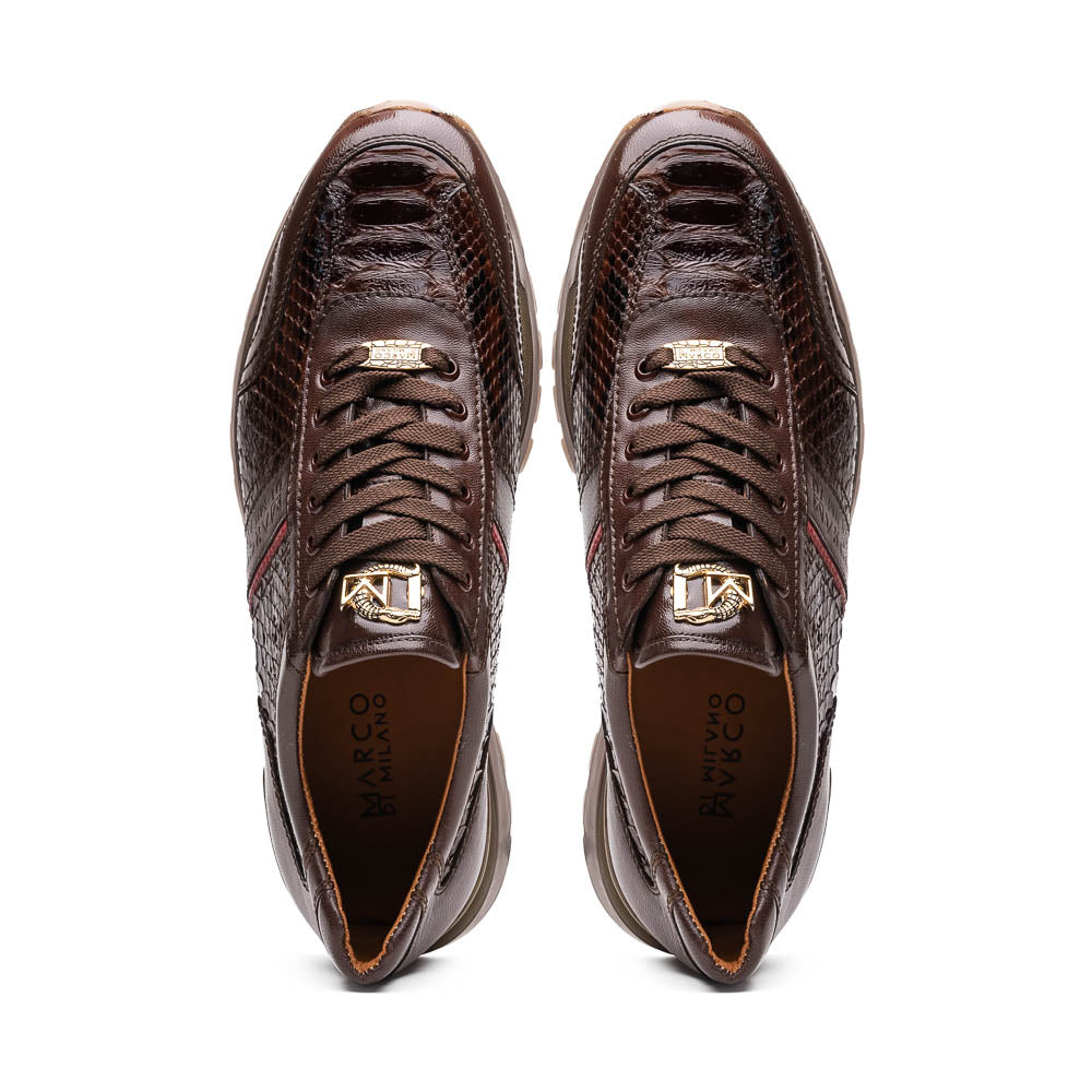 Marco Di Milano Brescia Brown Python & Calfskin Sneakers - Dudes Boutique