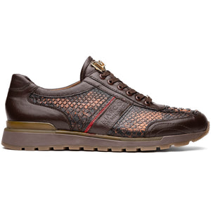 Marco Di Milano Brescia Washed Cognac Python & Calfskin Sneakers - Dudes Boutique