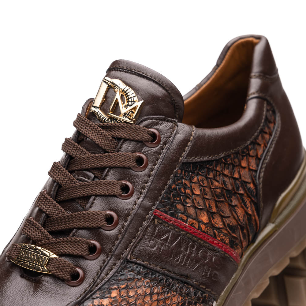 Marco Di Milano Brescia Washed Cognac Python & Calfskin Sneakers - Dudes Boutique