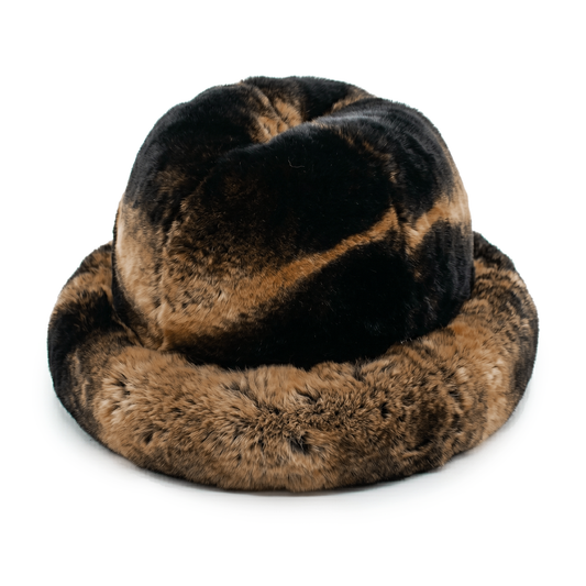 Kashani Men's Brown Rex Rabbit Fur Top Hat