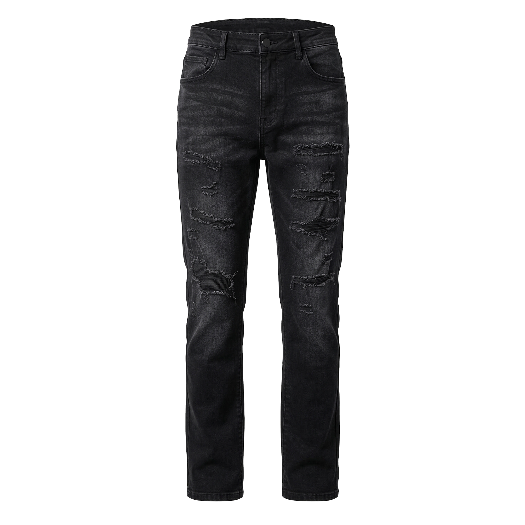 Waimea Faded Black Distressed Denim Jeans