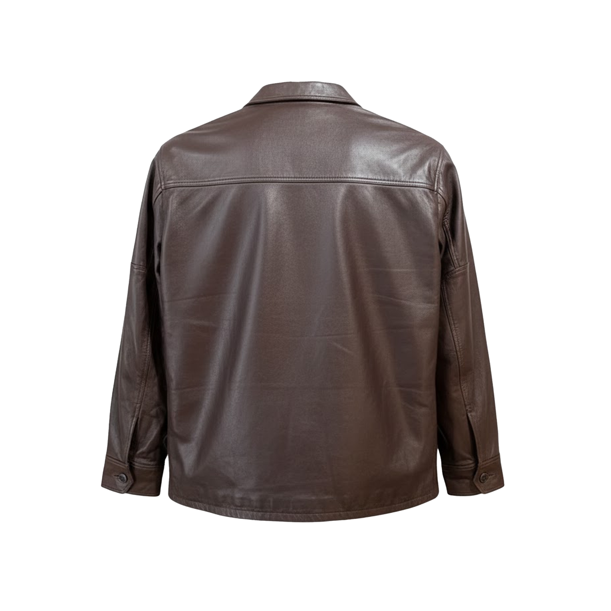 Kashani Men's Chocolate Brown Lambskin Button-Up Shirt