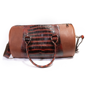 Marco Di Milano Rustic Cognac Alligator & Calfskin Duffle Bag - Dudes Boutique