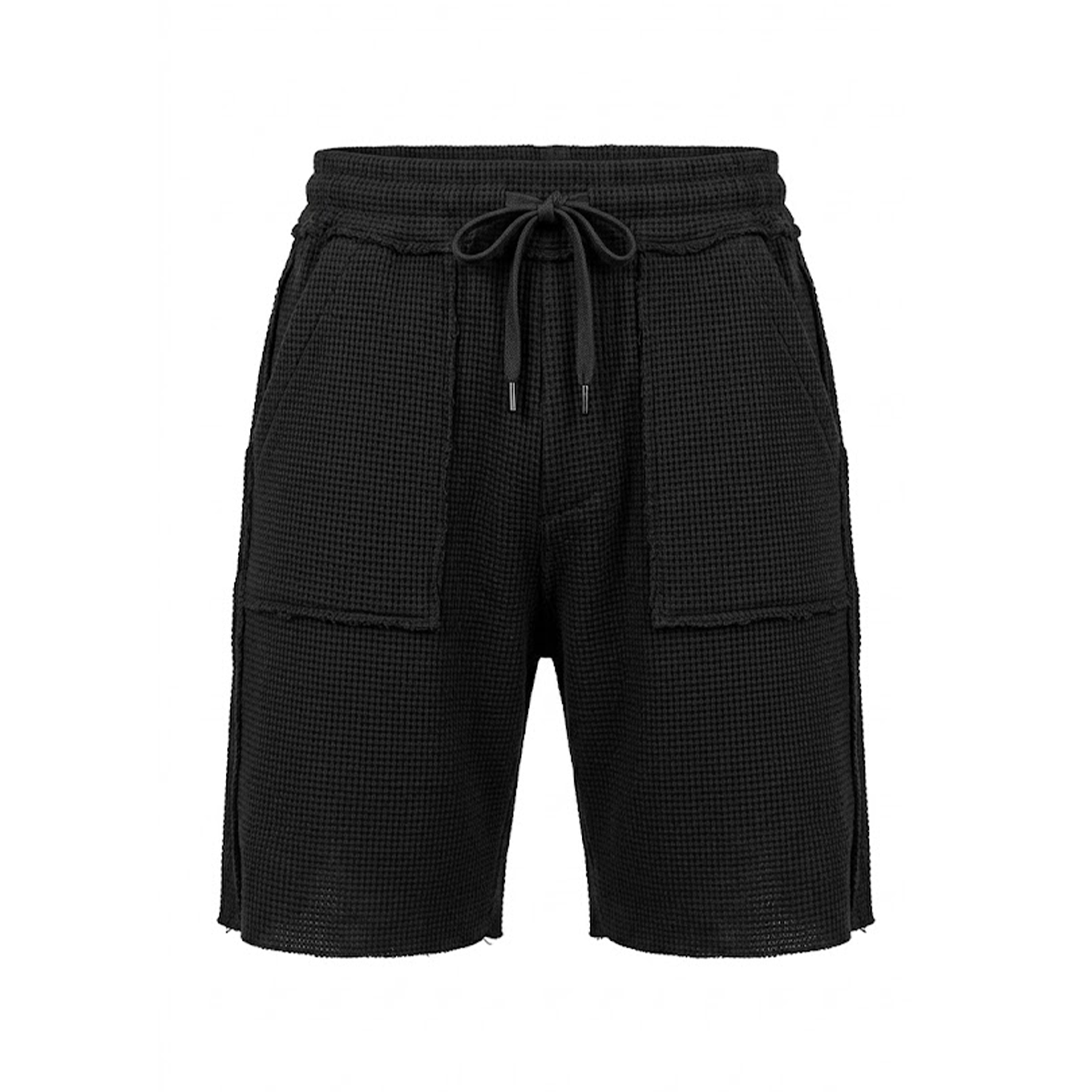 Voyage Studio Black Waffle Knit Shorts